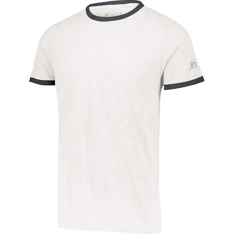 Russell 64RTTM Essential Ringer Tee – White Black Heather