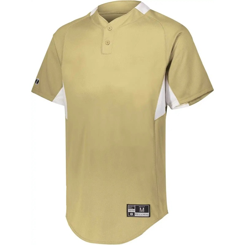 Holloway 221024 Game7 Two-Button Baseball Jersey – Vegas Gold White
