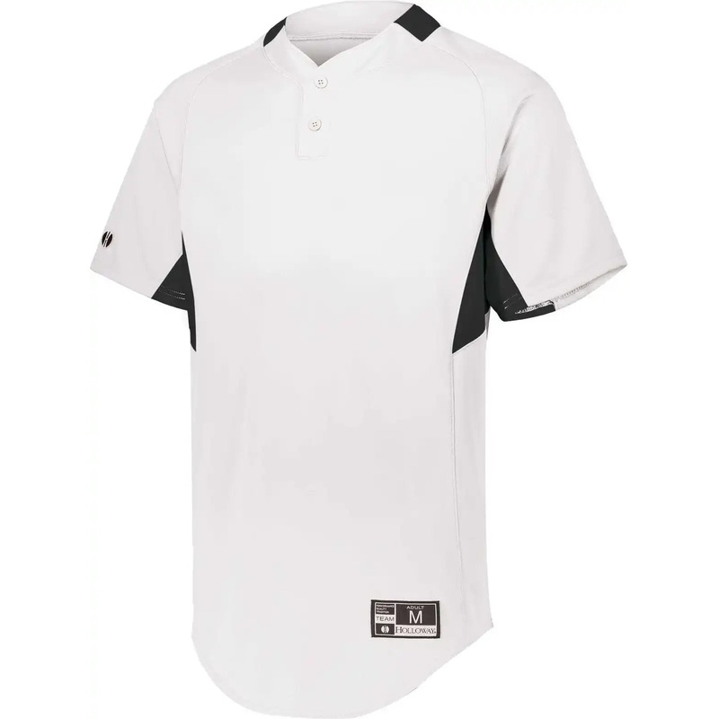 Holloway 221024 Game7 Two-Button Baseball Jersey – White Black