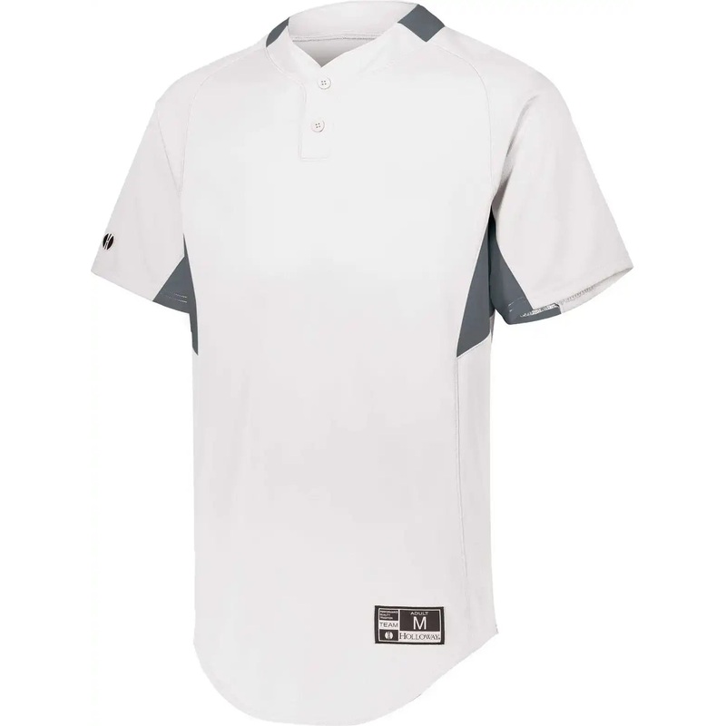Holloway 221024 Game7 Two-Button Baseball Jersey – White Graphite