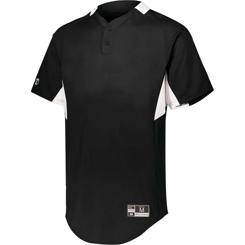 Holloway 221224 Youth  Game7 Two-Button Baseball Jersey – Black White