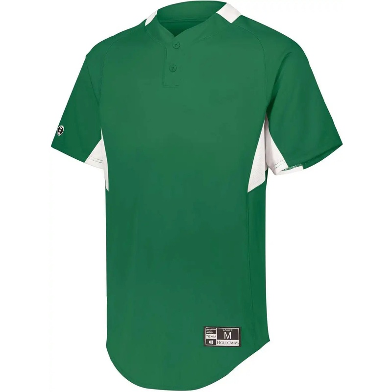 Holloway 221224 Youth  Game7 Two-Button Baseball Jersey – Kelly White
