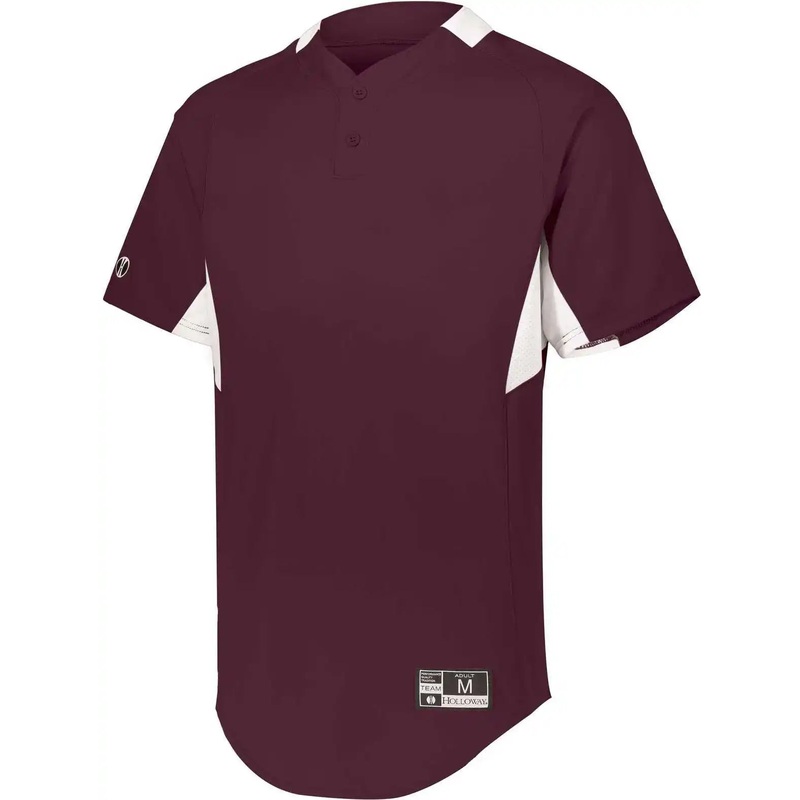 Holloway 221224 Youth  Game7 Two-Button Baseball Jersey – Maroon White