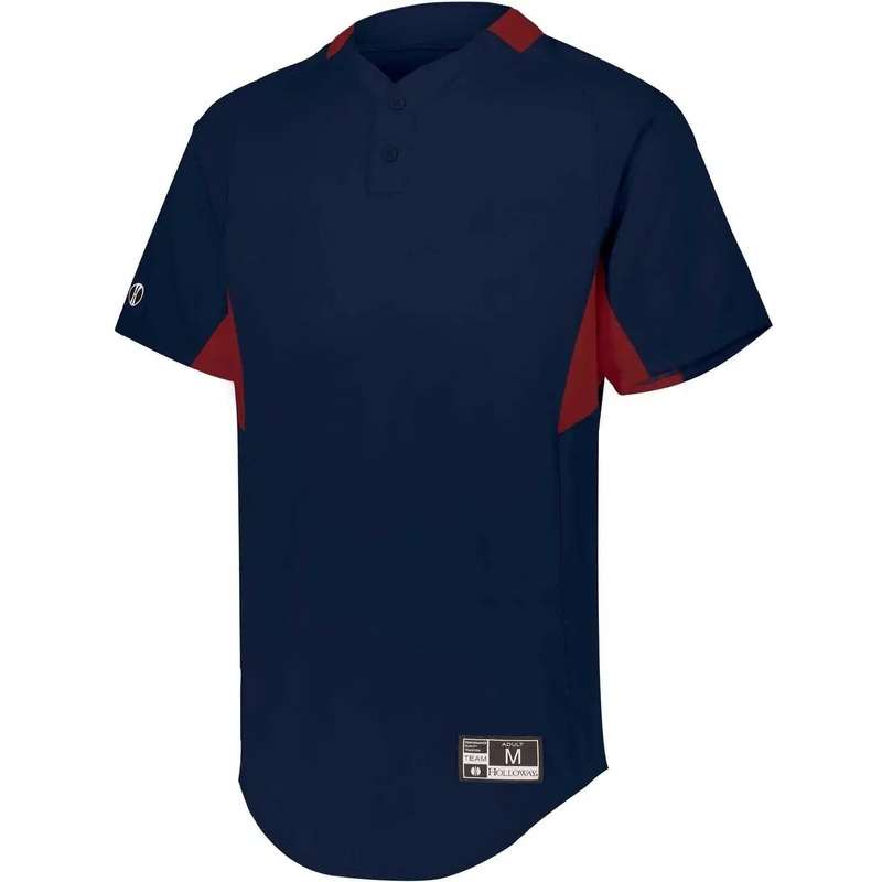Holloway 221224 Youth  Game7 Two-Button Baseball Jersey – Navy Scarlet