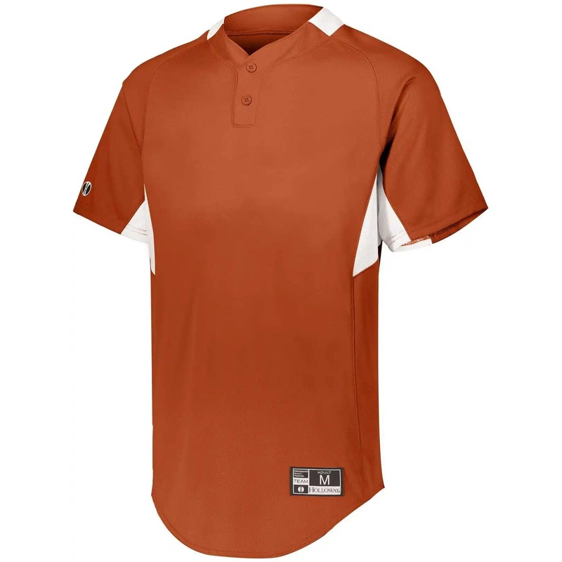 Holloway 221224 Youth  Game7 Two-Button Baseball Jersey – Orange White