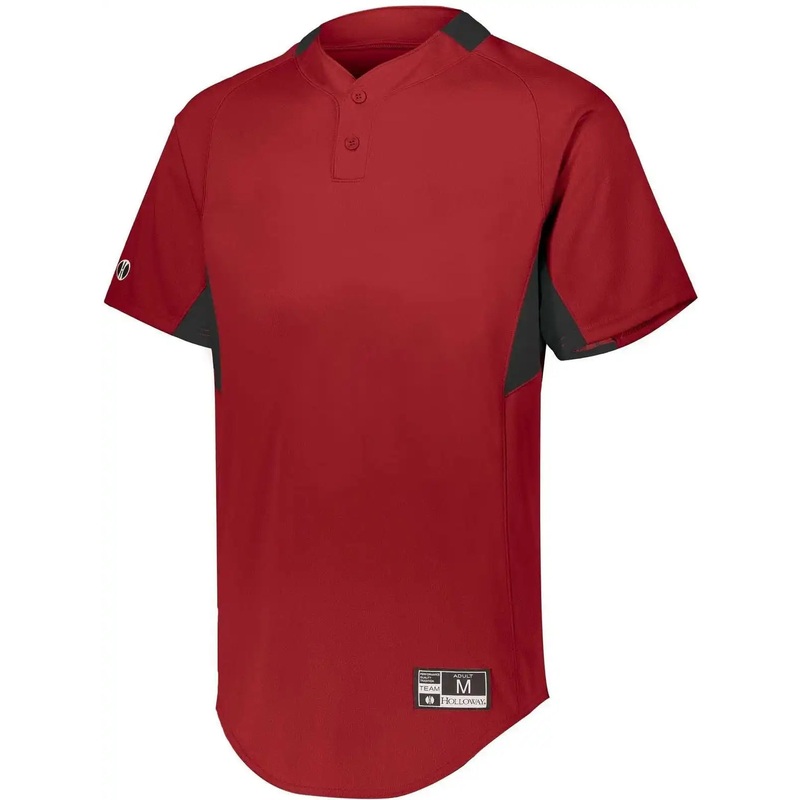 Holloway 221224 Youth  Game7 Two-Button Baseball Jersey – Scarlet Black