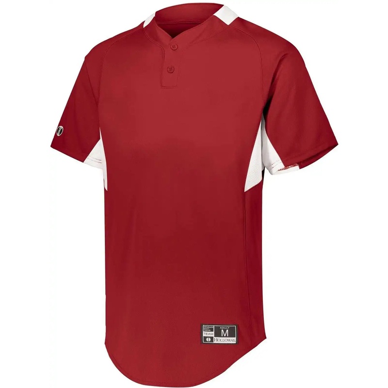 Holloway 221224 Youth  Game7 Two-Button Baseball Jersey – Scarlet White