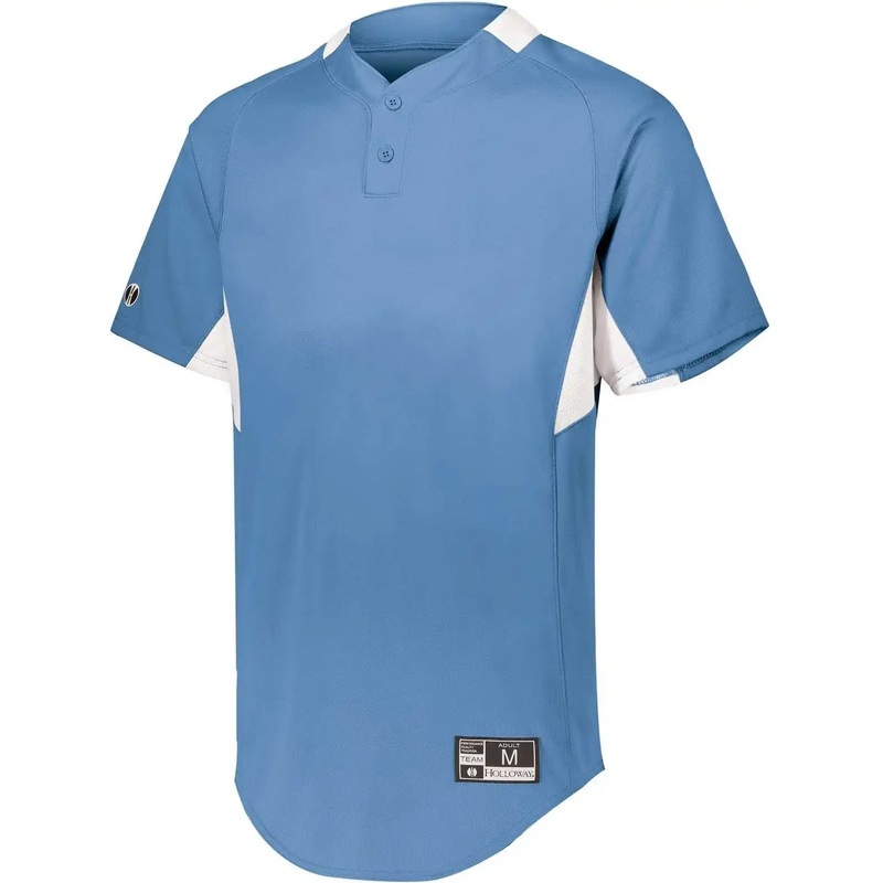 Holloway 221224 Youth  Game7 Two-Button Baseball Jersey – University Blue White