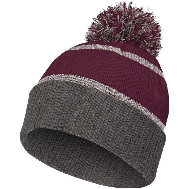 Holloway 223816 Reflective Beanie with Cuff – Maroon Carbon