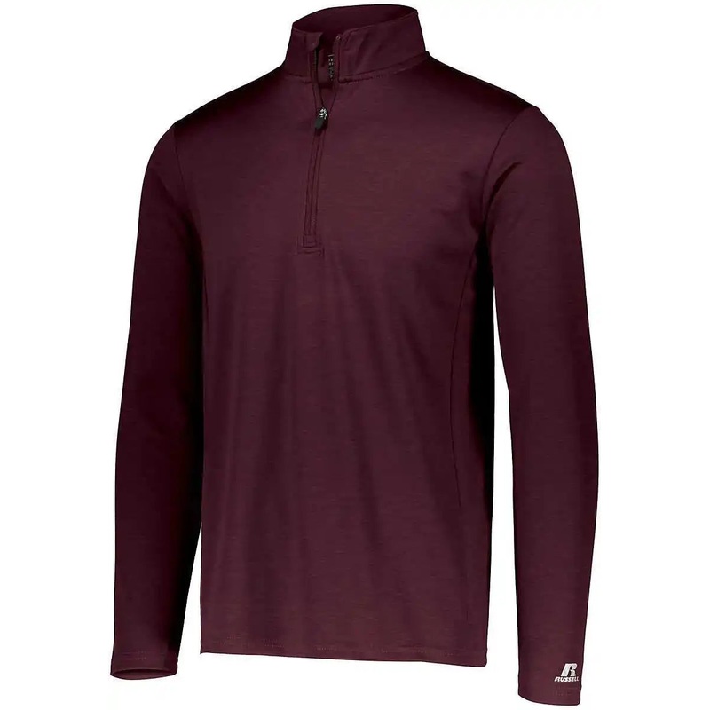 Russell QZ7EAM Dri-Power Lightweight 1 4 Zip Pullover – Maroon