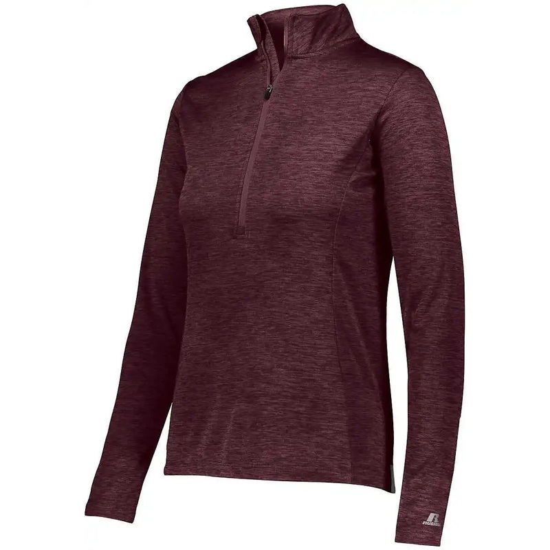 Russell QZ7EAX Ladies Dri-Power Lightweight 1 4 Zip Pullover – Maroon