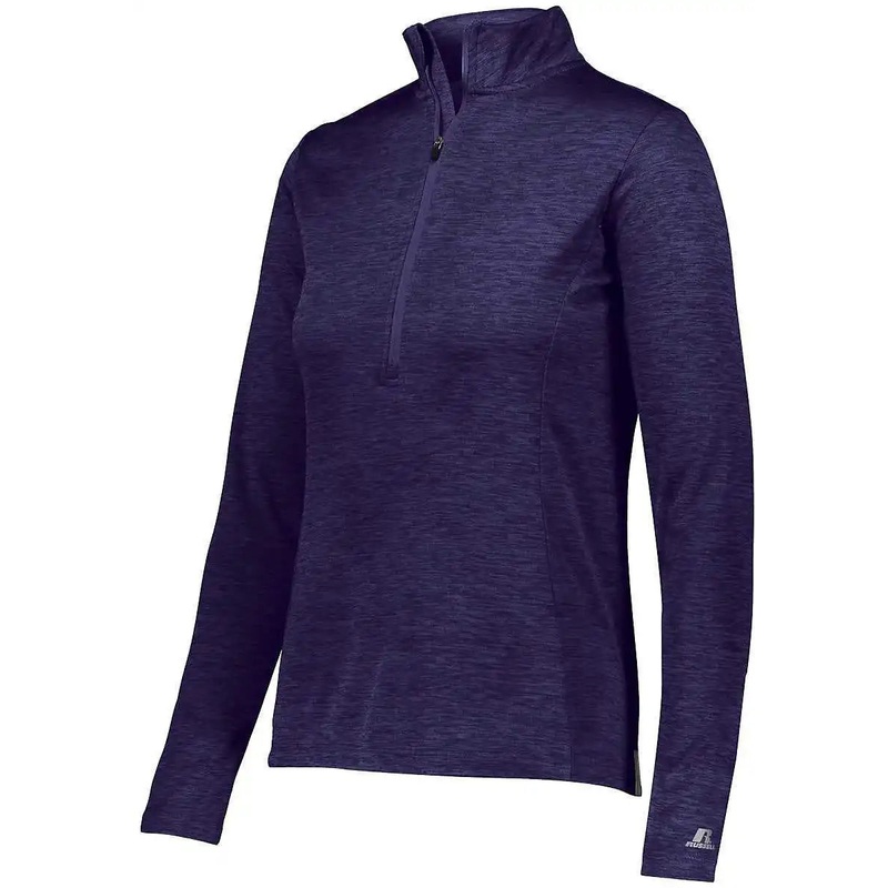 Russell QZ7EAX Ladies Dri-Power Lightweight 1 4 Zip Pullover – Purple