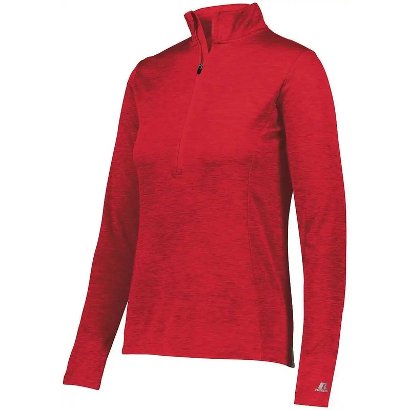 Russell QZ7EAX Ladies Dri-Power Lightweight 1 4 Zip Pullover – True Red
