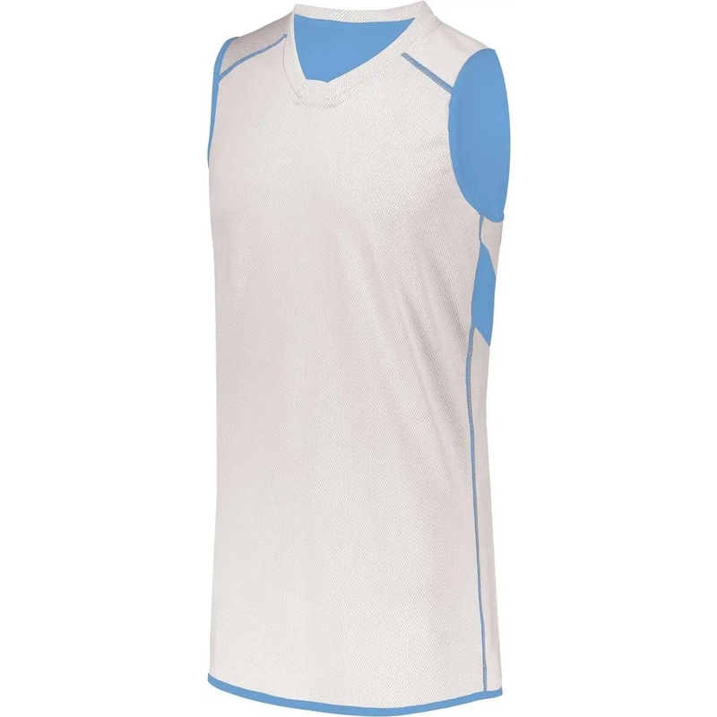 Holloway 224078 Dual-Side Single Ply Basketball Jersey – University Blue White