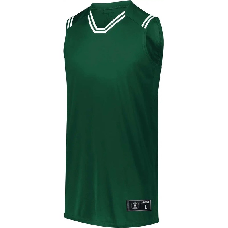 Holloway 224276 Youth Retro Basketball Jersey – Forest White