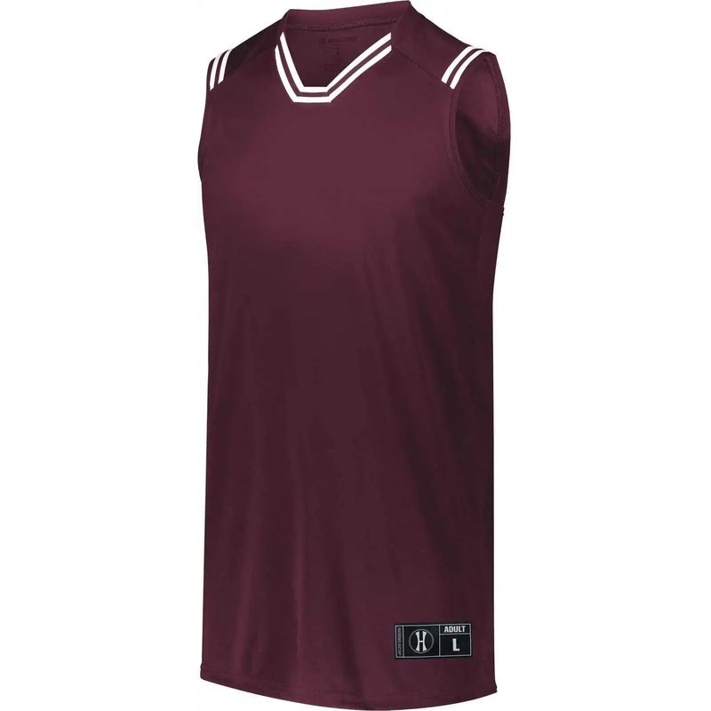 Holloway 224276 Youth Retro Basketball Jersey – Maroon White