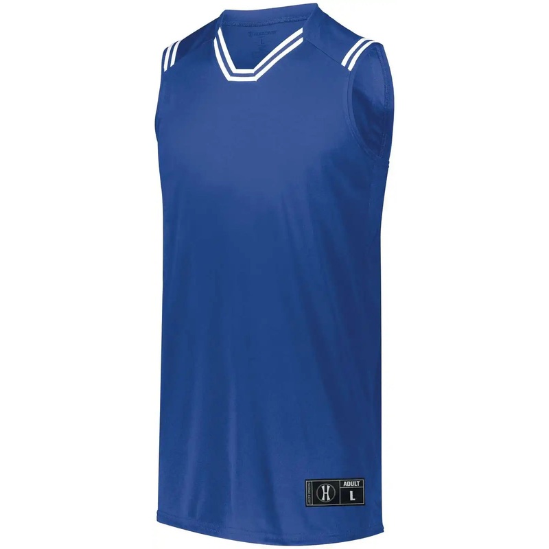 Holloway 224276 Youth Retro Basketball Jersey – Royal White