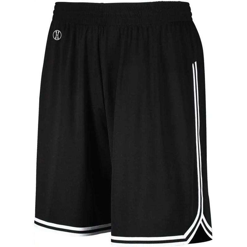 Holloway 224277 Youth Retro Basketball Shorts – Black White