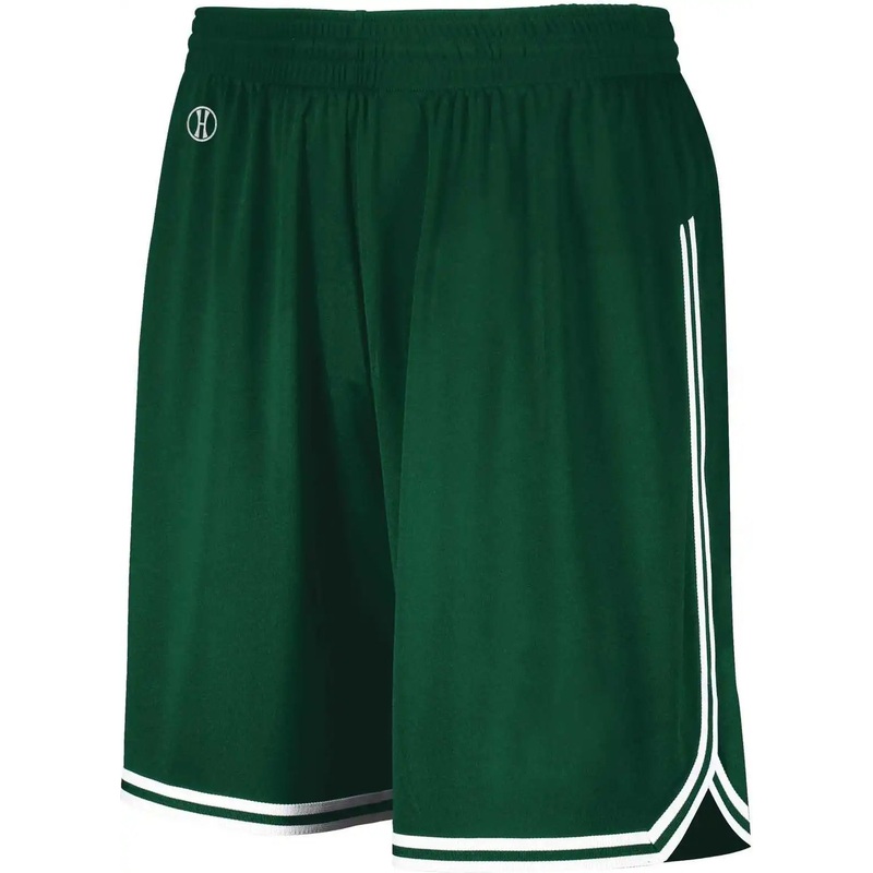 Holloway 224277 Youth Retro Basketball Shorts – Forest White