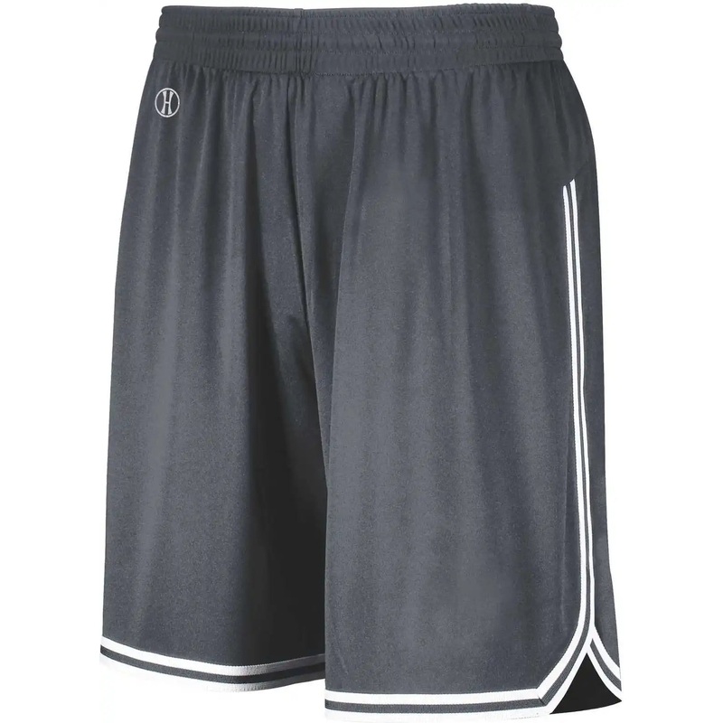 Holloway 224277 Youth Retro Basketball Shorts – Graphite White