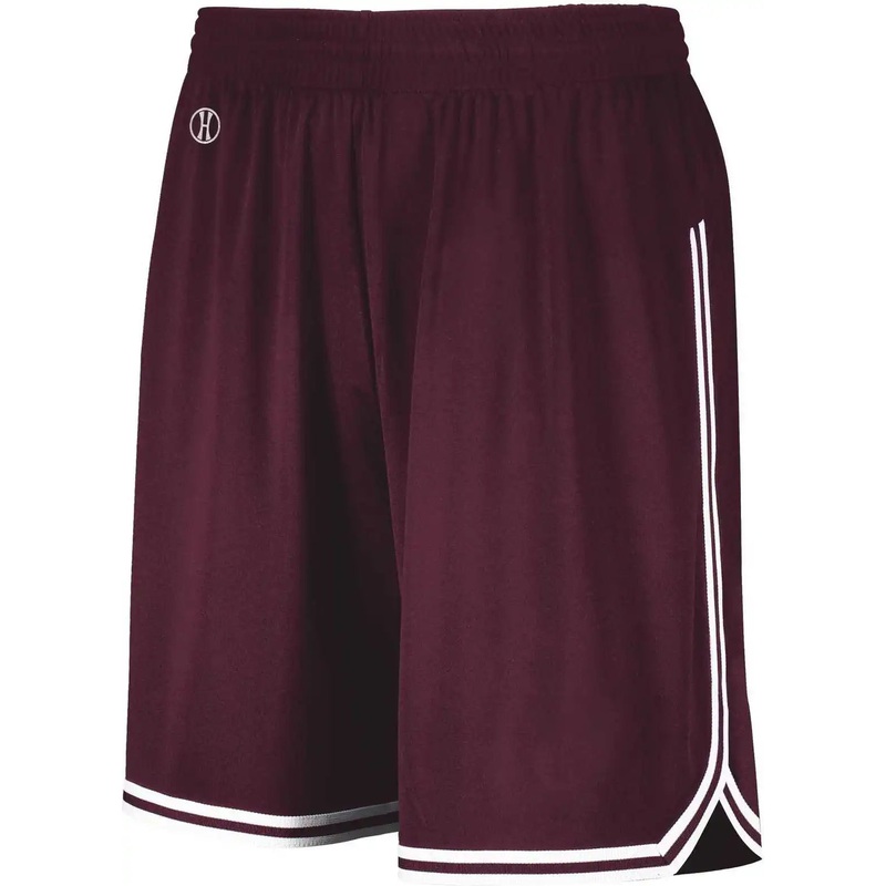 Holloway 224277 Youth Retro Basketball Shorts – Maroon White