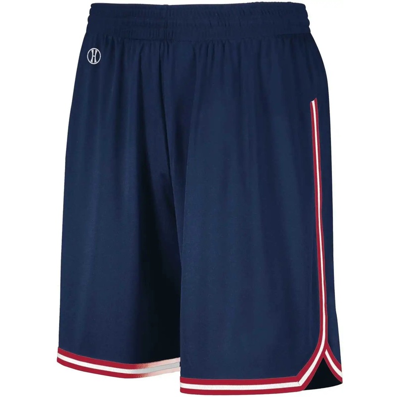 Holloway 224277 Youth Retro Basketball Shorts – Navy Scarlet White