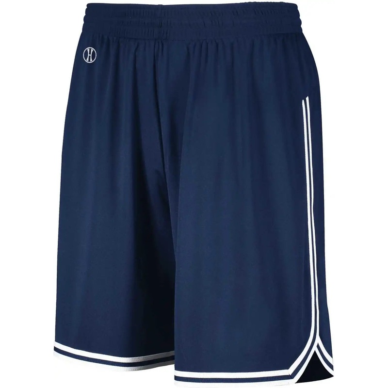 Holloway 224277 Youth Retro Basketball Shorts – Navy White
