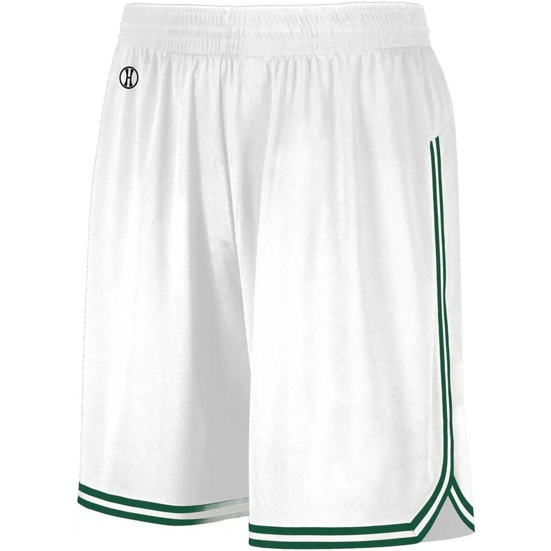 Holloway 224277 Youth Retro Basketball Shorts – White Forest