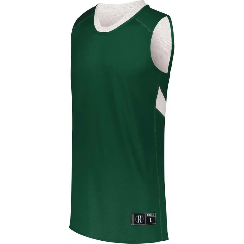 Holloway 224278 Youth Dual-Side Single Ply Basketball Jersey – Forest White