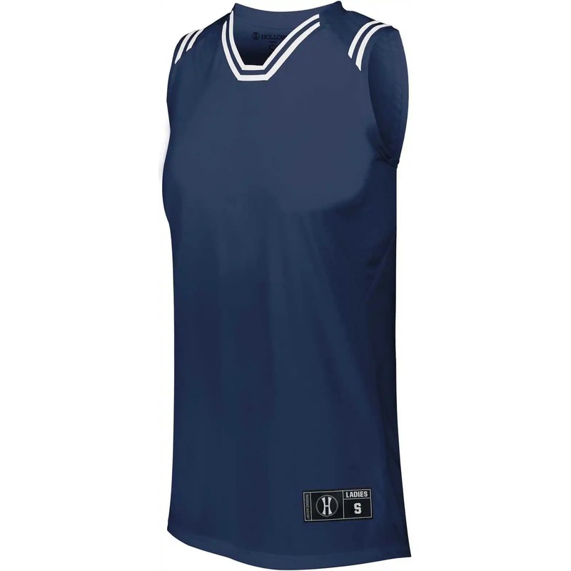 Holloway 224376 Ladies Retro Basketball Jersey – Navy White
