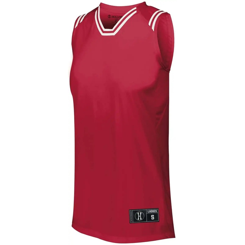 Holloway 224376 Ladies Retro Basketball Jersey – Scarlet White