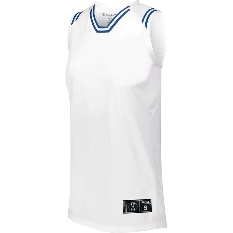 Holloway 224376 Ladies Retro Basketball Jersey – White Royal