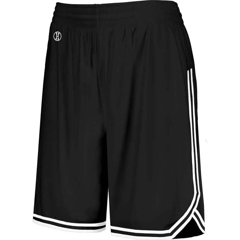 Holloway 224377 Ladies Retro Basketball Shorts – Black White
