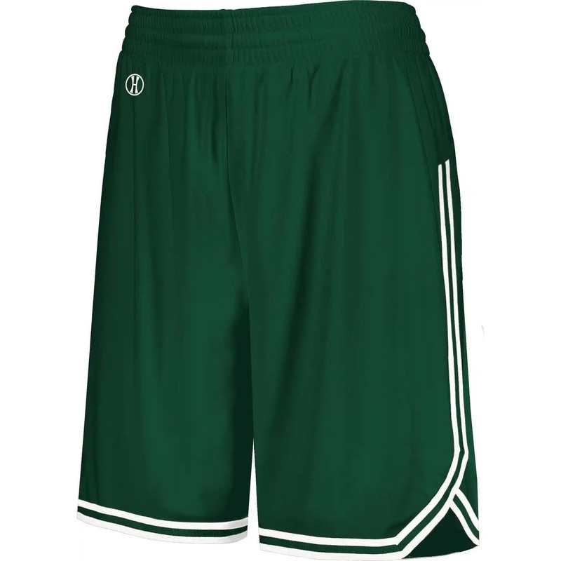 Holloway 224377 Ladies Retro Basketball Shorts – Forest White