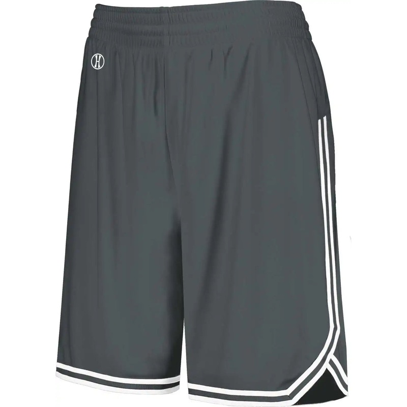 Holloway 224377 Ladies Retro Basketball Shorts – Graphite White