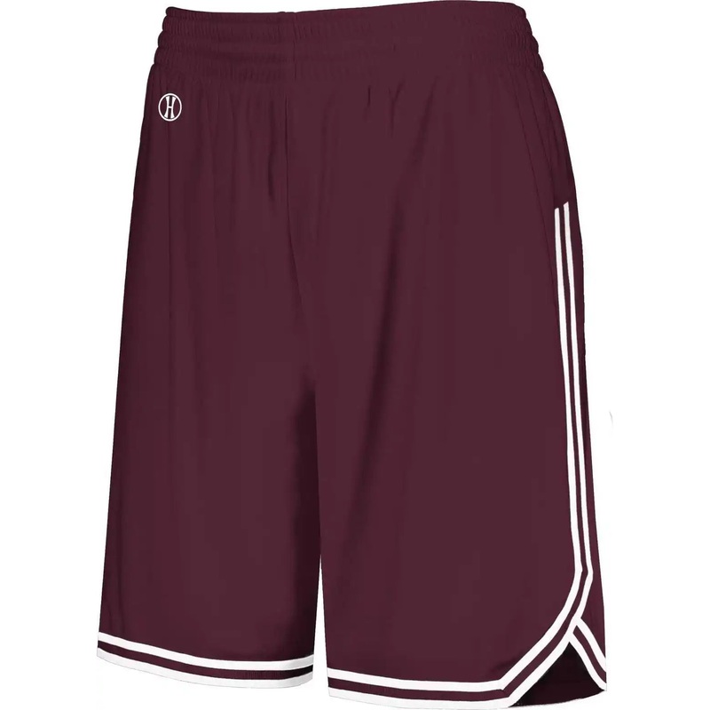 Holloway 224377 Ladies Retro Basketball Shorts – Maroon White
