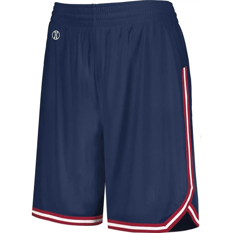 Holloway 224377 Ladies Retro Basketball Shorts – Navy Scarlet White