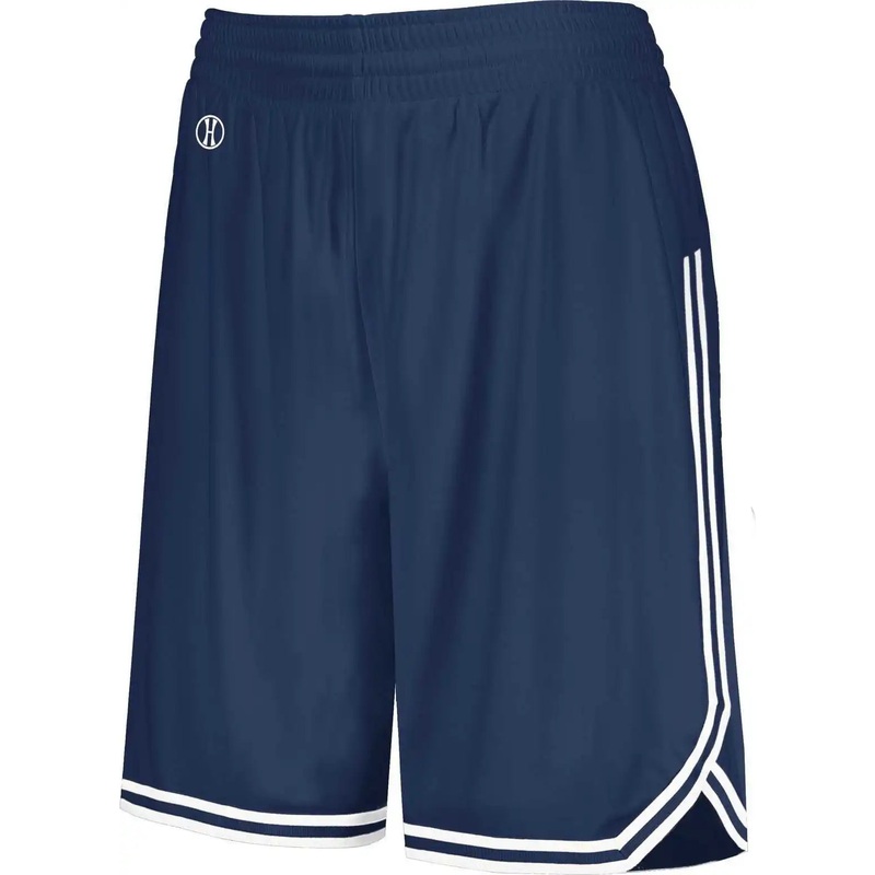 Holloway 224377 Ladies Retro Basketball Shorts – Navy White