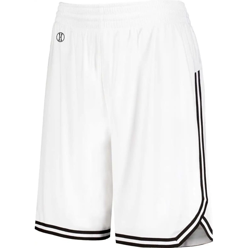 Holloway 224377 Ladies Retro Basketball Shorts – White Black