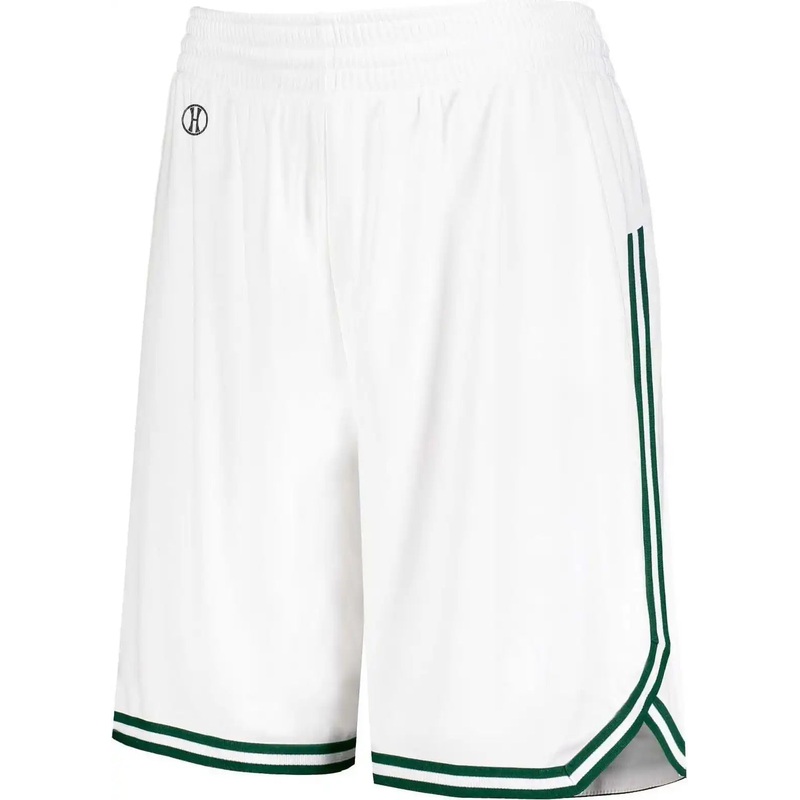 Holloway 224377 Ladies Retro Basketball Shorts – White Forest