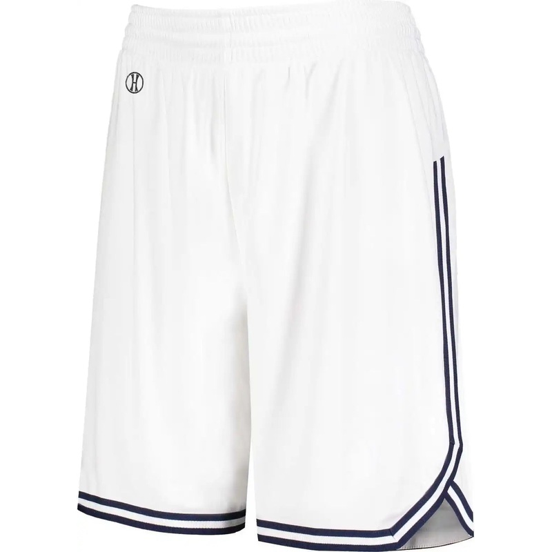 Holloway 224377 Ladies Retro Basketball Shorts – White Navy