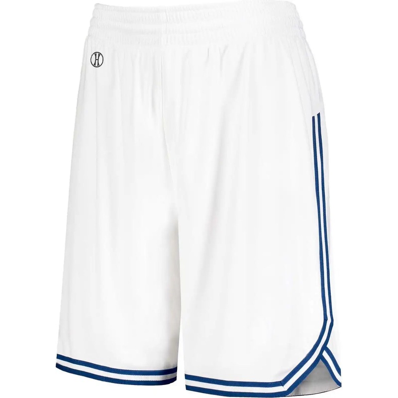 Holloway 224377 Ladies Retro Basketball Shorts – White Royal