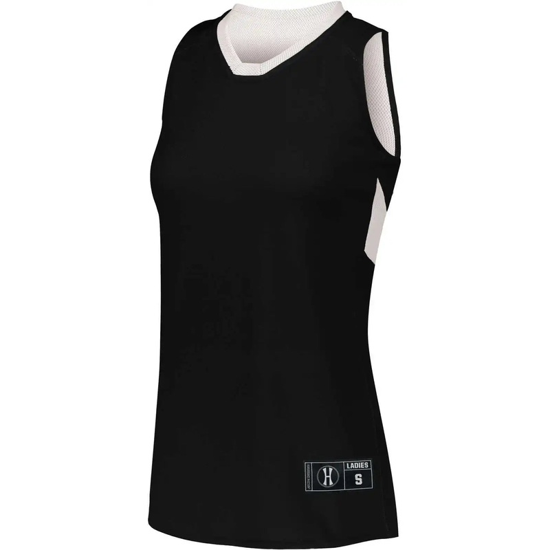 Holloway 224378 Ladies Dual-Side Single Ply Basketball Jersey – Black White