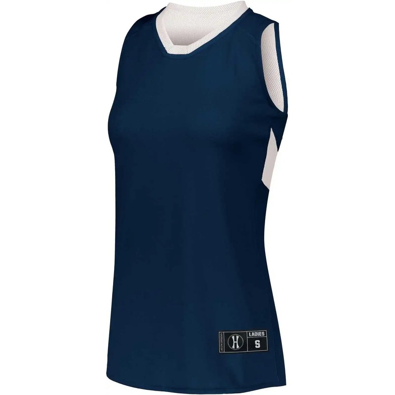 Holloway 224378 Ladies Dual-Side Single Ply Basketball Jersey – Navy White