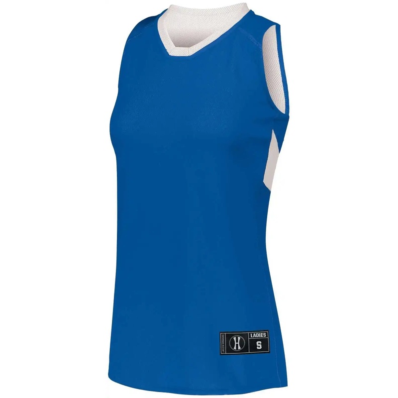 Holloway 224378 Ladies Dual-Side Single Ply Basketball Jersey – Royal White