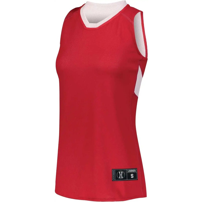 Holloway 224378 Ladies Dual-Side Single Ply Basketball Jersey – Scarlet White