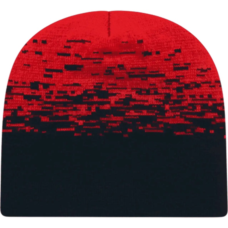 Cap America RKS9 USA Made Static Pattern Knit Beanie – Black True Red