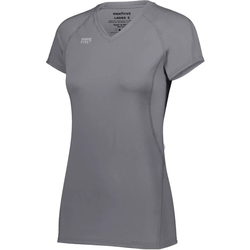 High Five 342223 Girls Truhit Short Sleeve Jersey – Graphite
