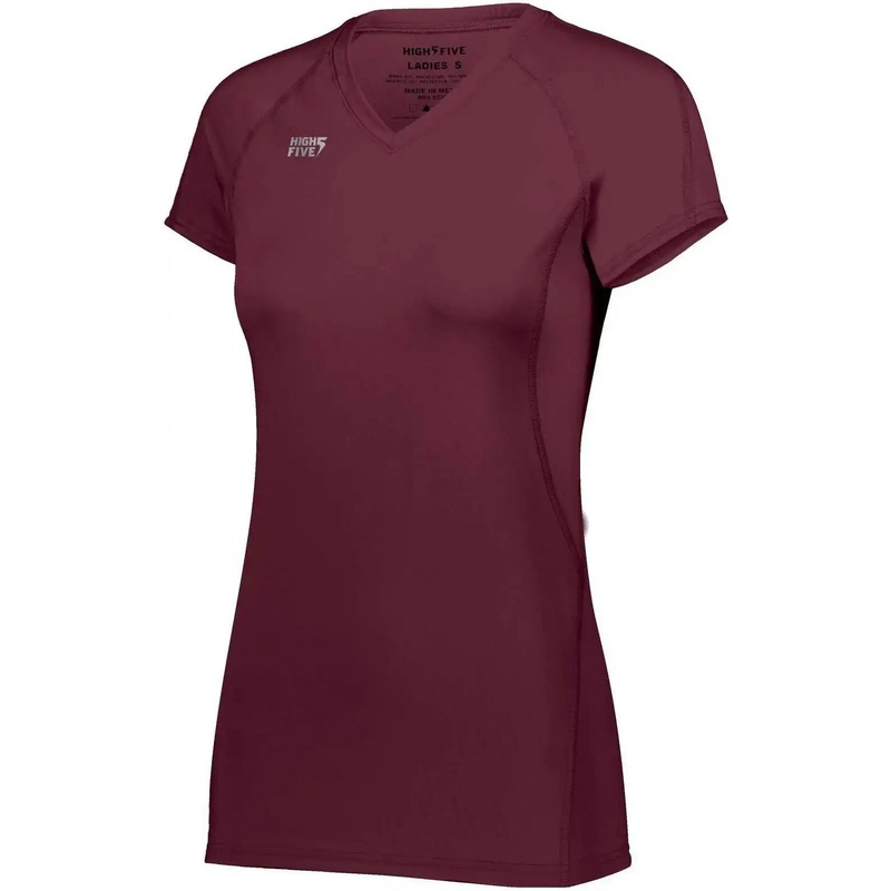 High Five 342223 Girls Truhit Short Sleeve Jersey – Maroon