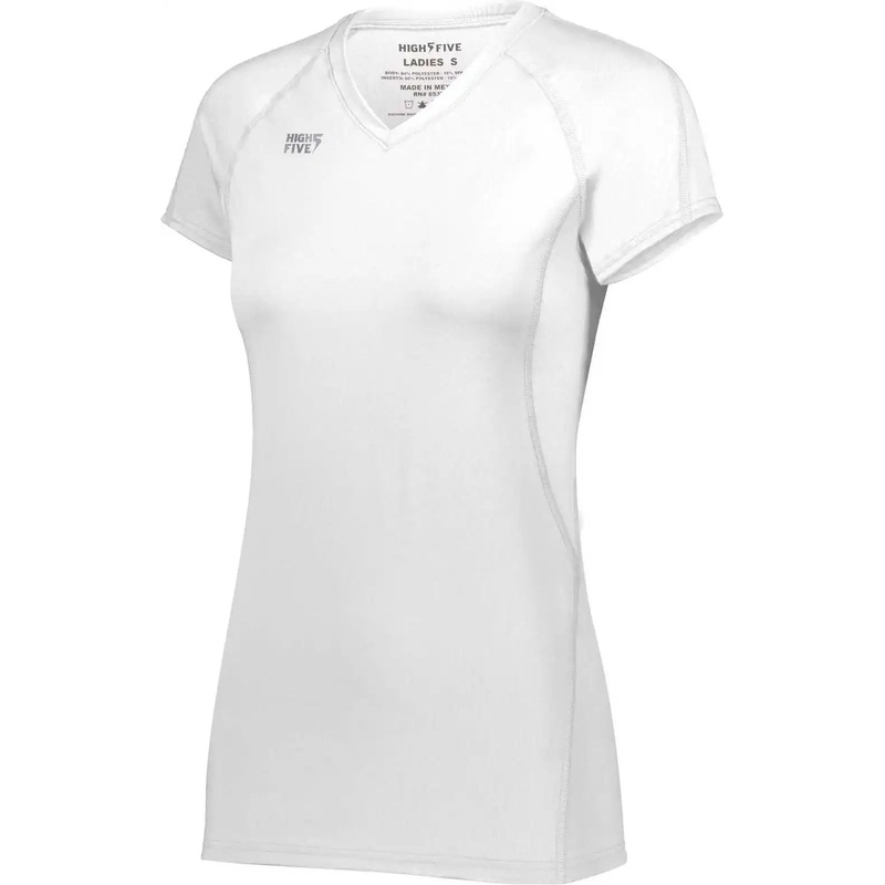 High Five 342223 Girls Truhit Short Sleeve Jersey – White